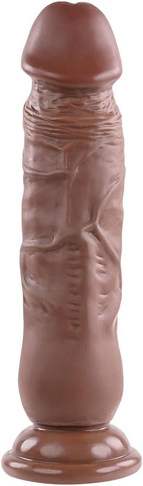 Realistic brown dildo with a unique feel and flexible construction