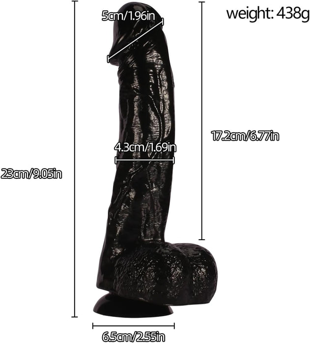 23 cm Realistiškas Dildo su Saugia Prilimpa Rankoms Laisvomis