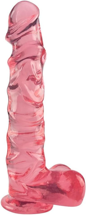 25,5 cm realistiškas silikoninis dildo su stipria prisispaudimo kojele ir permatymu