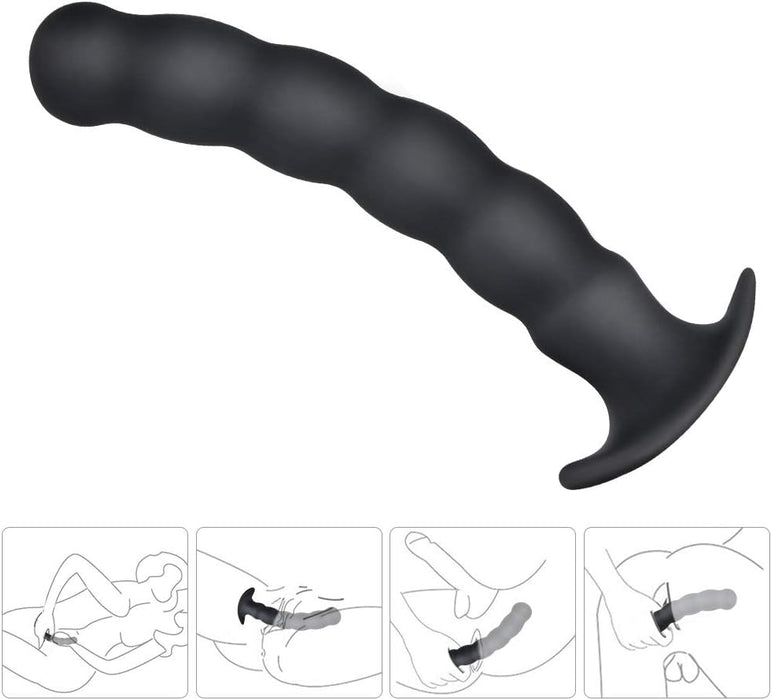 Silikoninis analinis kaištis su spiralės forma ir saugia baze, komplekte 2 dydžiai