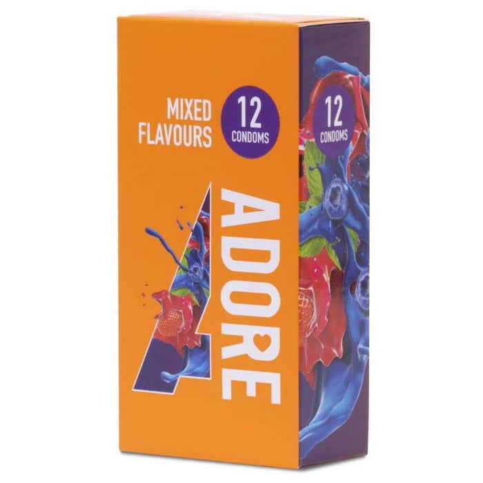 Adore Mixed Flavours įvairių skonių prezervatyvai 12 vnt.