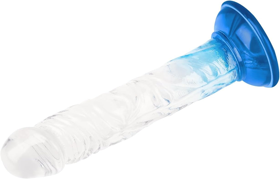 Natūralus silikoninis dildo su stipria prisiurbimo baze, 22 cm, minkštas ir lankstus