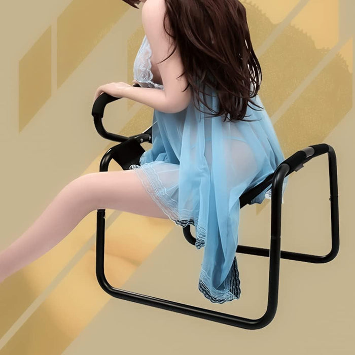 Patogus ir universalus BDSM lyties suoliukas su silikoniniu dildo ir rankena