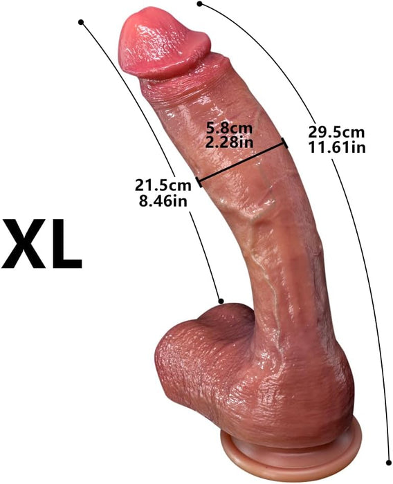 Rankų darbo realistiškas silikoninis dildo su stipria prisitvirtinimo galimybe