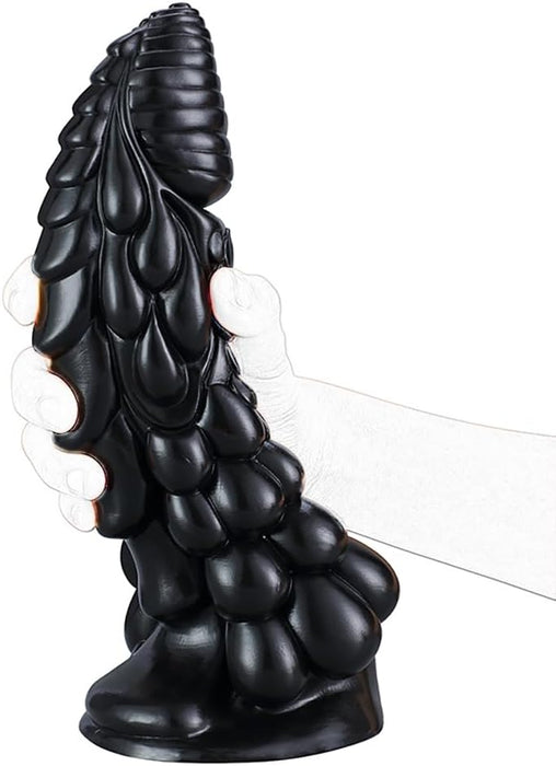 Fantastic silicone giant dildo with strong suction base - unique pearl design