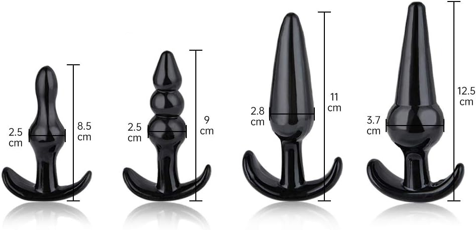 Beginner's Anal Plug Set - Four-Piece Black Set