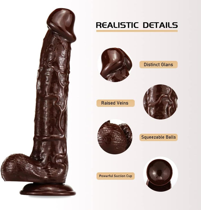 Realistinis XXL Dildo 26x5cm su Stipria Prisitvirtinimo Pagrindu – Tikroviškas Dizainas