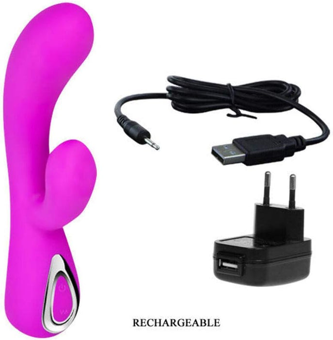 Smart LOVE Rechargeable Vibrator with Additional G-Spot and Clitoris Honey