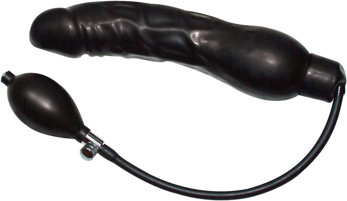 Latex inflatable dildo 'Latex Balloon' black - 23 cm long