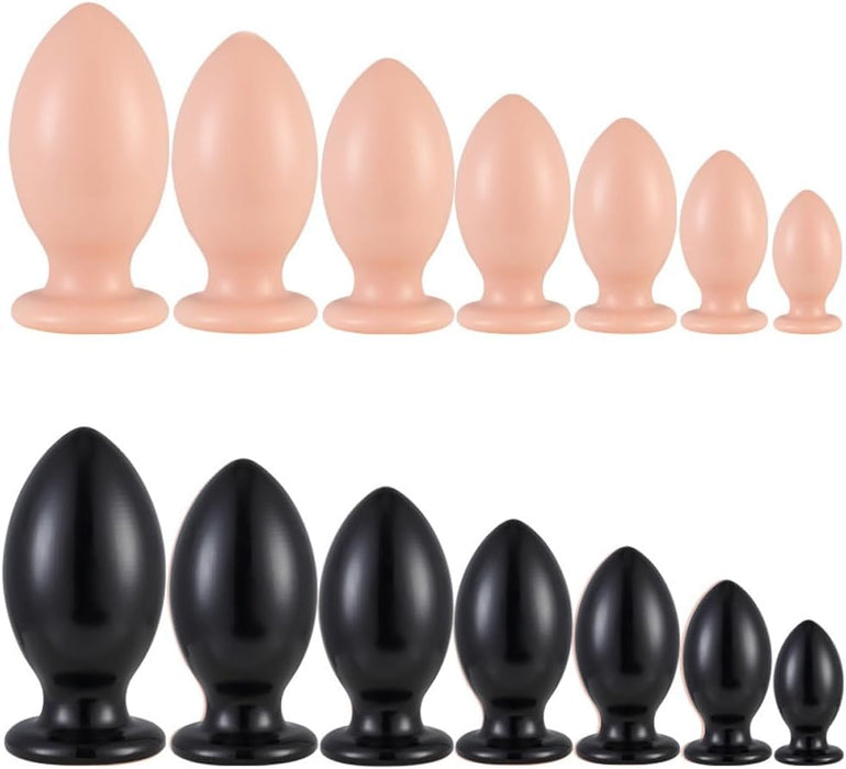 Extra Large Silicone Butt Plug Rugby Shape 7 Sizes With Strong Suction Head