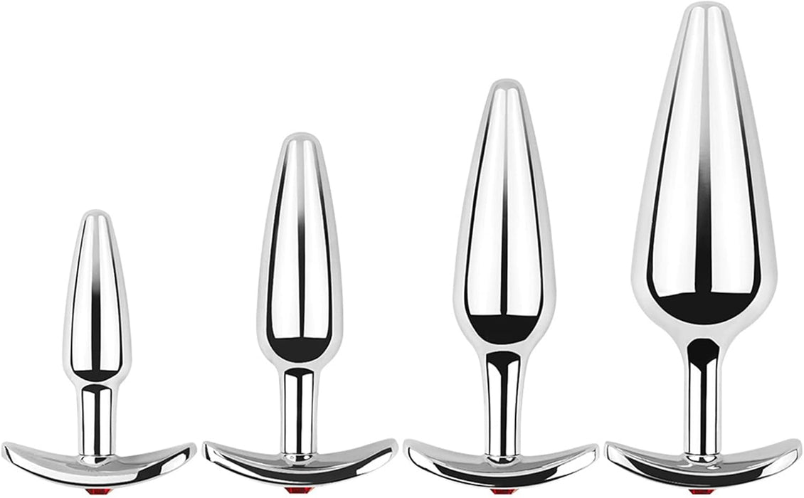 Stainless Steel Anal Plug with T-Bar Base S/M/L/XL Sizes