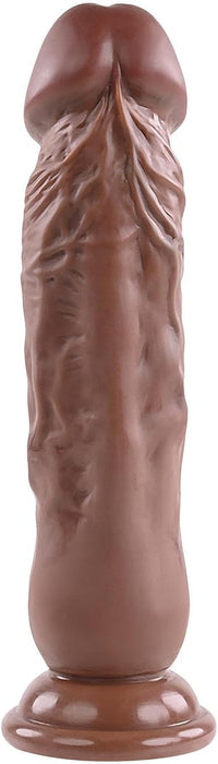 Realistic brown dildo with a unique feel and flexible construction