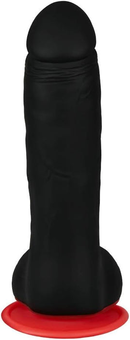 Deluxe Silicone Dildo with Strong Grip Base – Black/Red Mamba