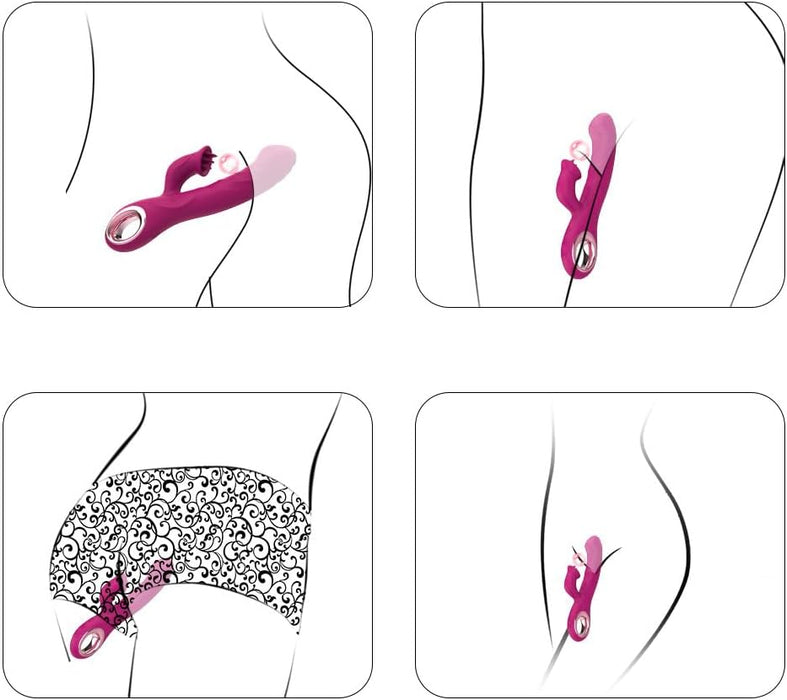 Dvivietis vibracinis moterų masažuoklis su 10 režimų intymiam malonumui