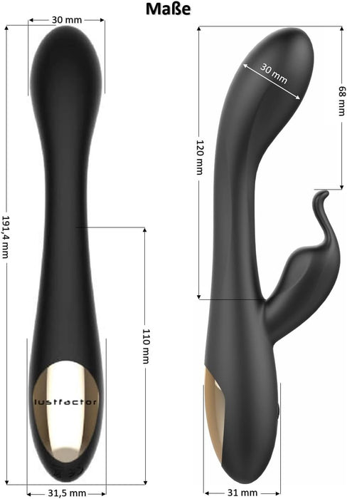 Lustfactor BUNNY: Lanksčiai formuojamas Rabbit vibratorius su 2 varikliais ir 10 režimų