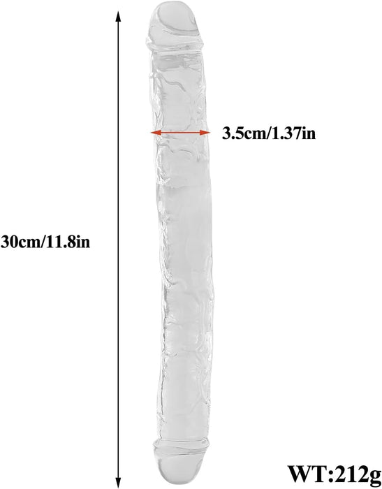 Flexible transparent double dildo for women and couples