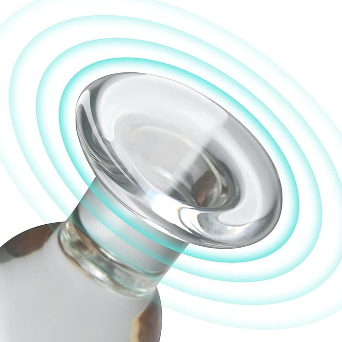 Conical glass anal plug with G-spot stimulation and temperature effect