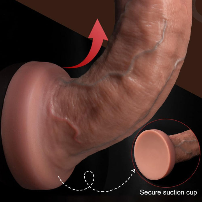 Realistic thick head dildo with strong suction cup for G-spot stimulation