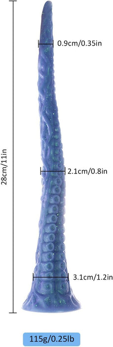 28 cm ilgio tentakelių dildo su stipria prisitvirtinimo siurbtuku silikoninis žaislas