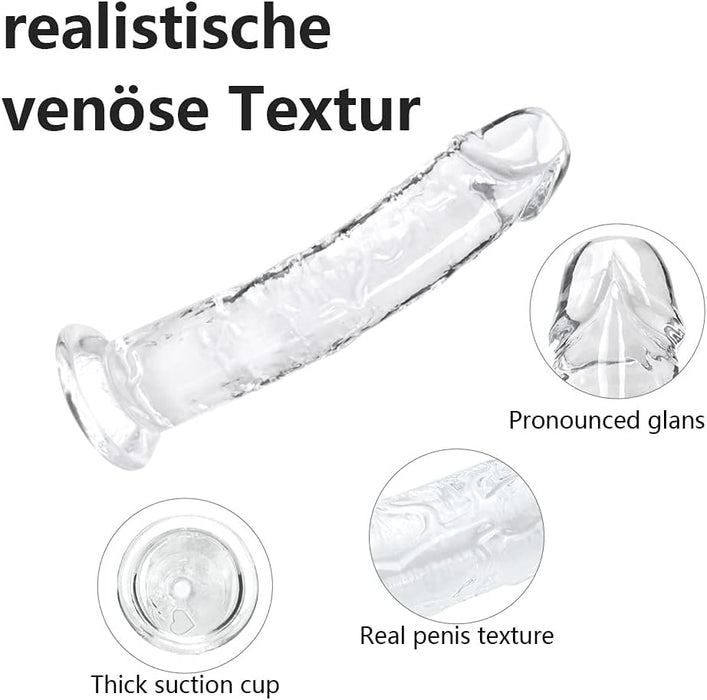 6.3 inch soft realistic dildo for women with strong attachment base