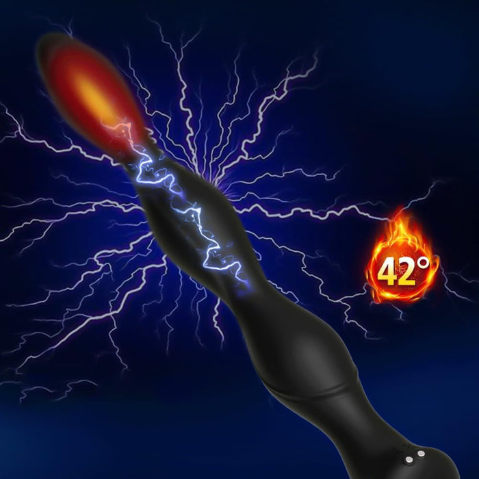 Anal vibrator with 26.5 cm length, heating function and electrostimulation