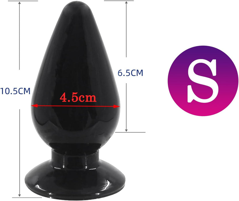 Large anal plug with strong suction function, black, size S