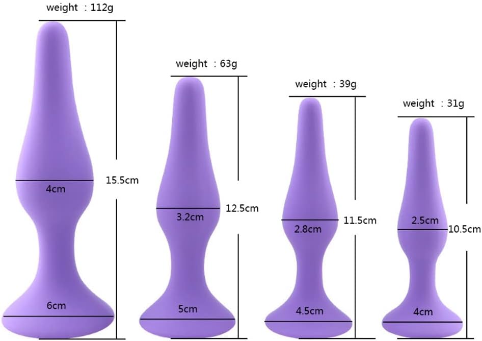 Anal plug set for beginners and advanced users with a strong suction base