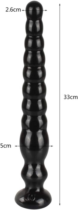 Realistic 30 cm dildo with 10 balls and strong attachment base