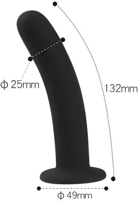Lankstus silikoninis dildo su stipria prisitvirtinimo baze – 132 mm ilgio, 25 mm skersmens