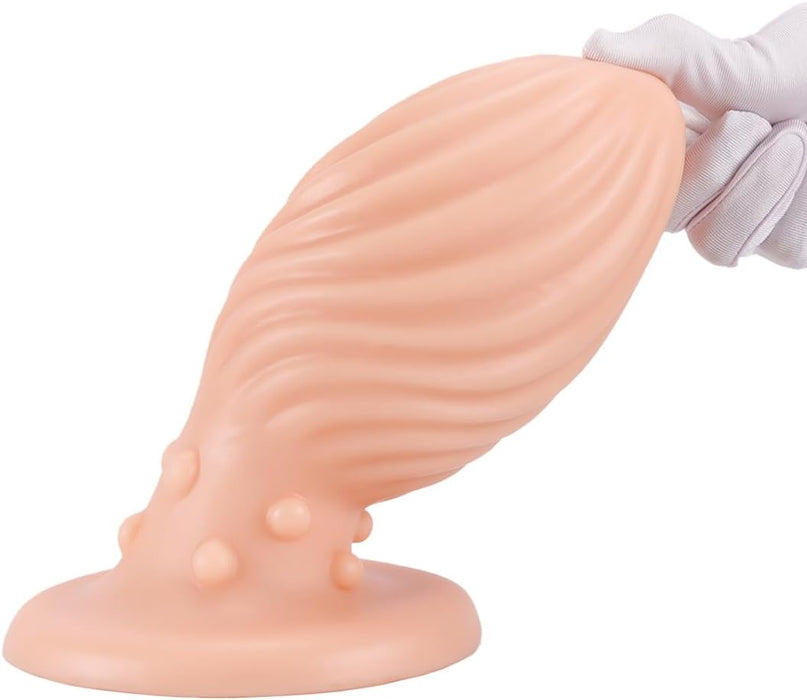 Silicone butt plug with thread - four sizes to choose from, black, L