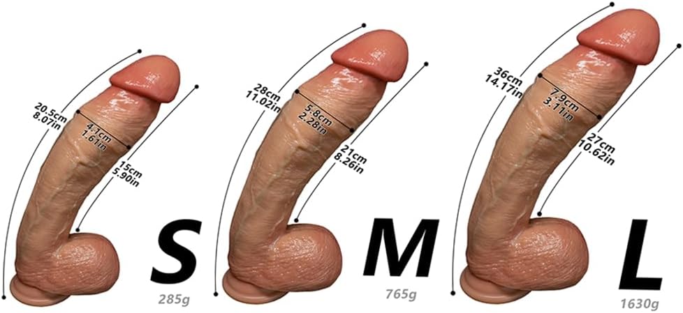 Flexible and realistic silicone dildo with large strong suction base (M)