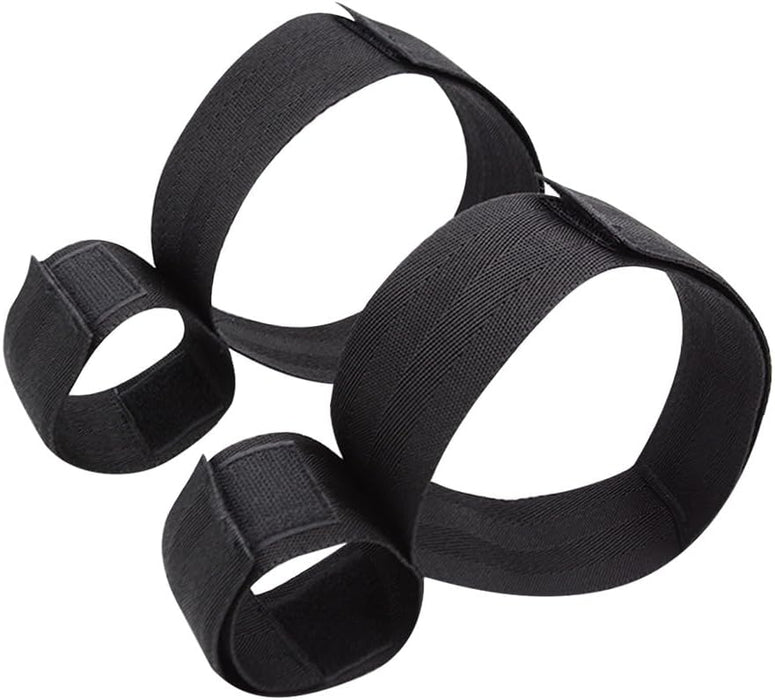 Hand and thigh cuffs with adjustable loops - soft BDSM restraint set