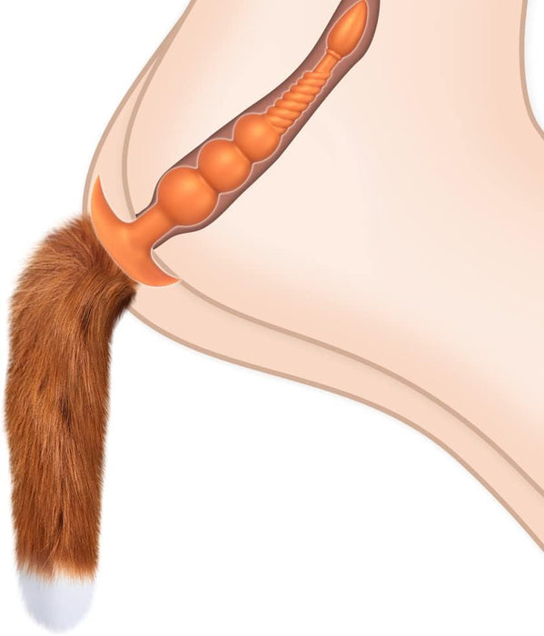 Erotinis Analinis Kaištis su Nuimamu Lapės Uodega – XL dydis