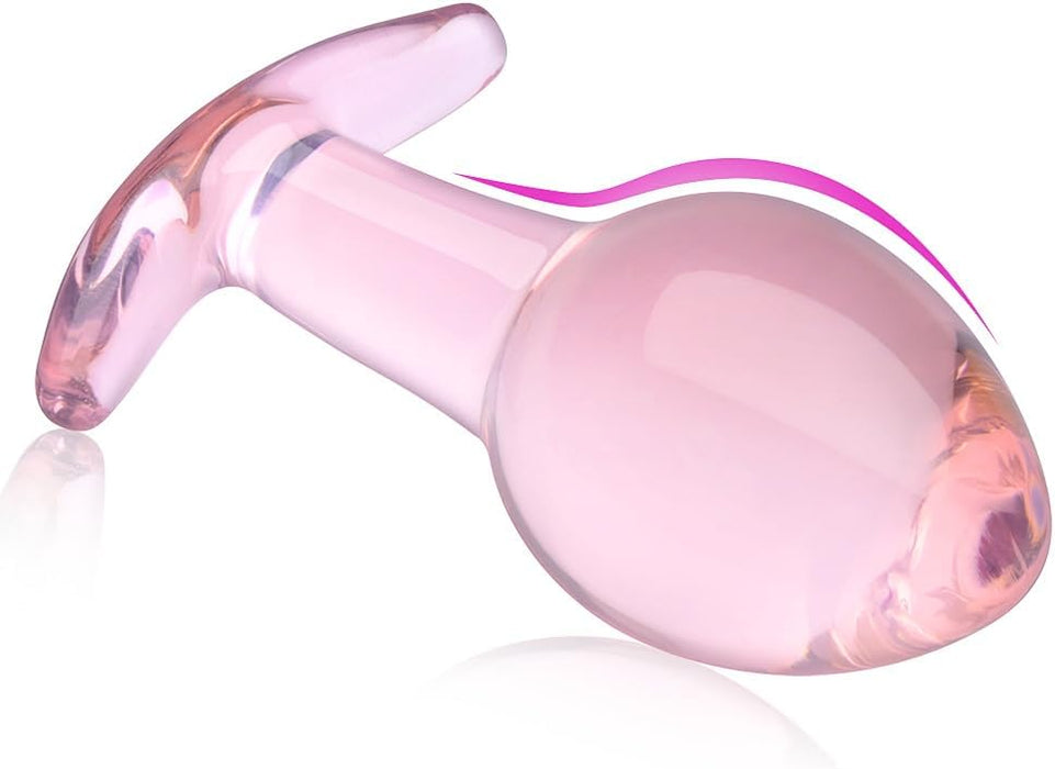 Elegant 3-piece set of clear glass anal plugs - various sizes and colors