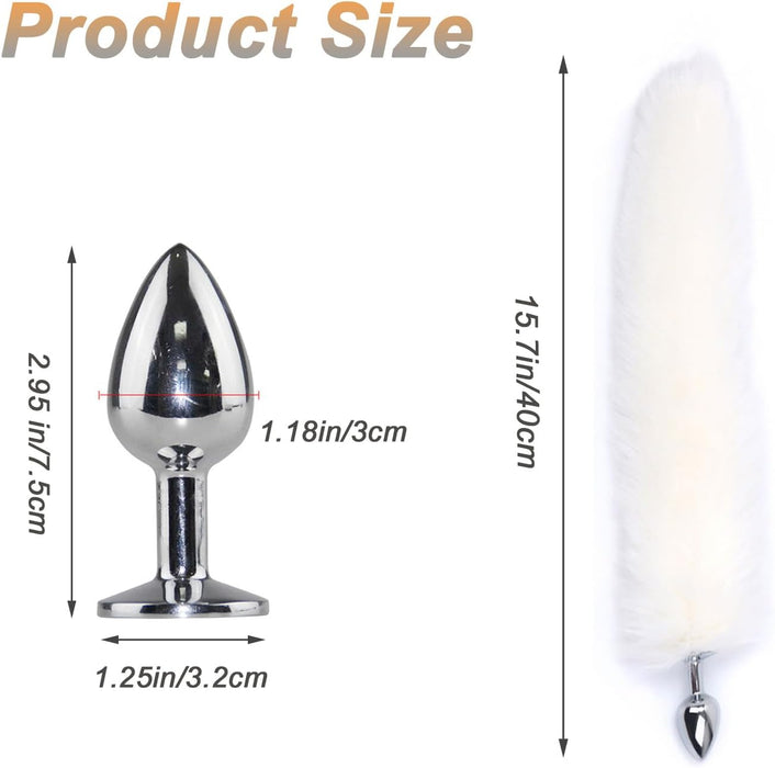 Elegant Stainless Steel Anal Plug with Fox Tail Cosplay