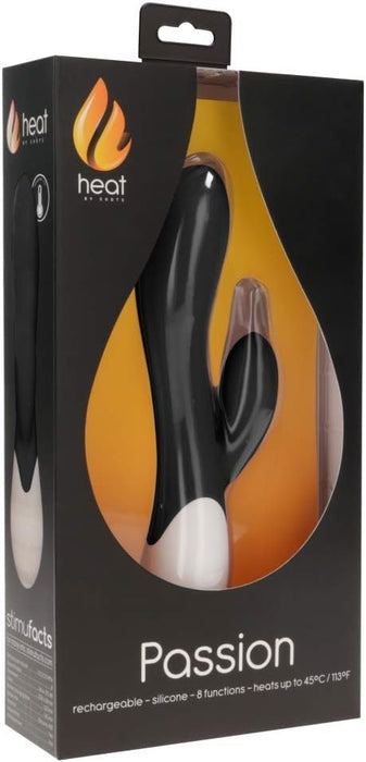 Rechargeable Heating G-Spot Vibrator Rabbit with 8 Modes Black