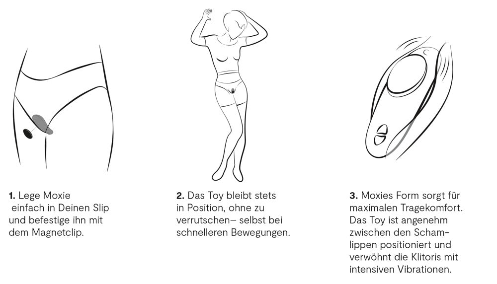 Moxie+ – quiet panty vibrator with magnet attachment, 10 vibration modes, and remote control