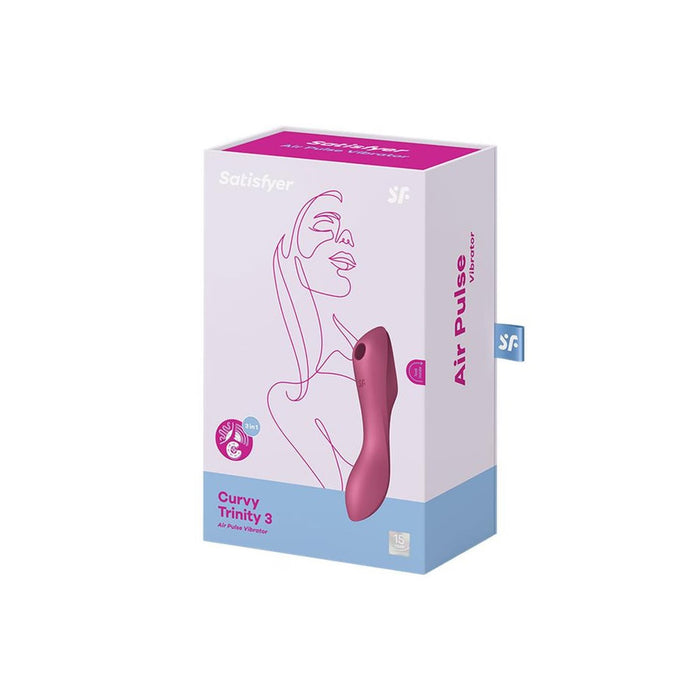 Satisfyer Curvy Trinity 3 raudonas – trijų varikliukų daugiafunkcinis vibratorius ir spaudimo bangų stimuliatorius