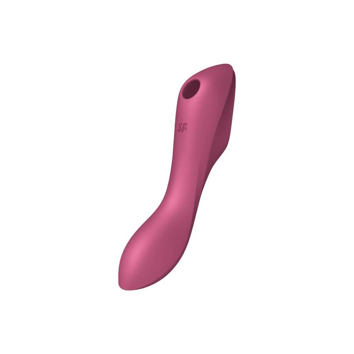 Satisfyer Curvy Trinity 3 raudonas – trijų varikliukų daugiafunkcinis vibratorius ir spaudimo bangų stimuliatorius