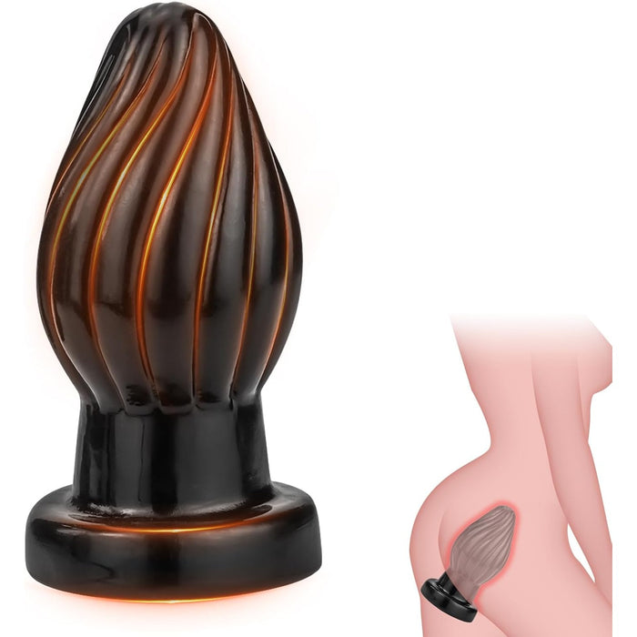 Ergonomic 7.0 Butt Plug with Spiral and Strong Suction Base