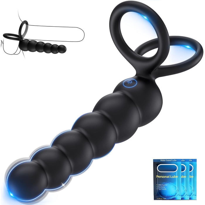 Dviejų funkcijų porų vibratorius su analine stimuliacija ir penio žiedu