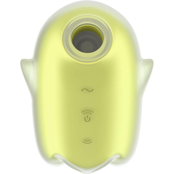 Satisfyer Glowing Ghost Geltonas – Vandeniui atsparus spindintis vakuuminis klitorio stimuliatorius su 11 intensyvumo lygių