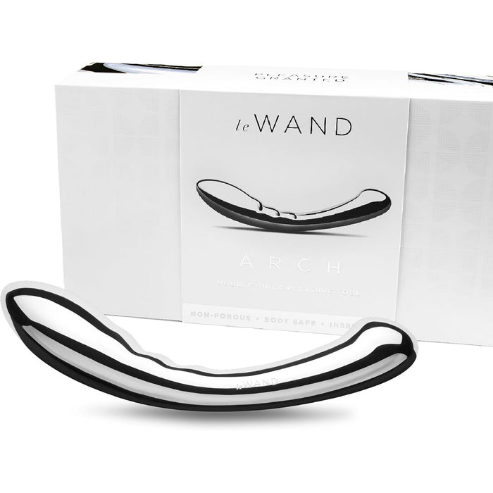 Halbmondinis formos prostatos masažuoklis su dviem galais iš nerūdijančio plieno