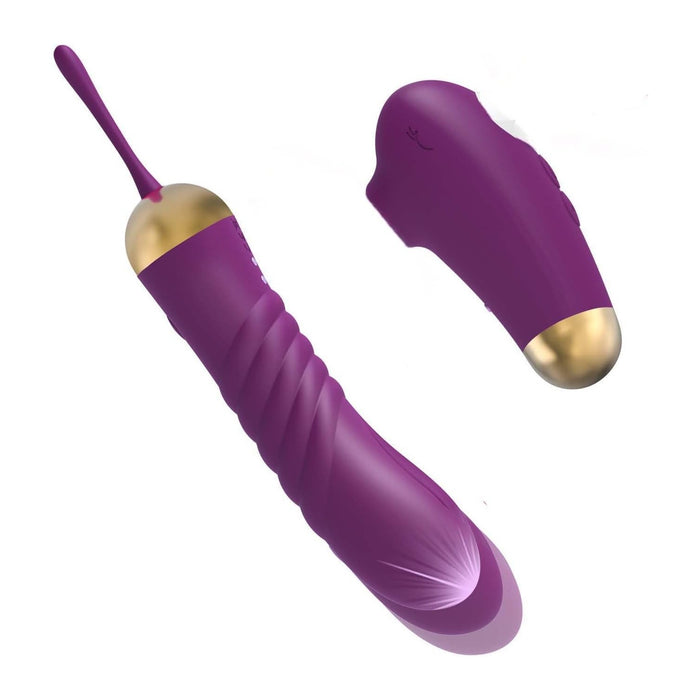 Climax-stimulating G-spot vibrator with 10 suction and 10 throbbing modes and remote control