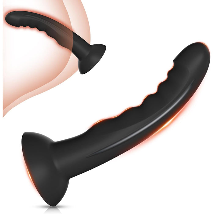 Unikalus lenktas dildo su stipria prisitvirtinančia pagrindu – S dydis