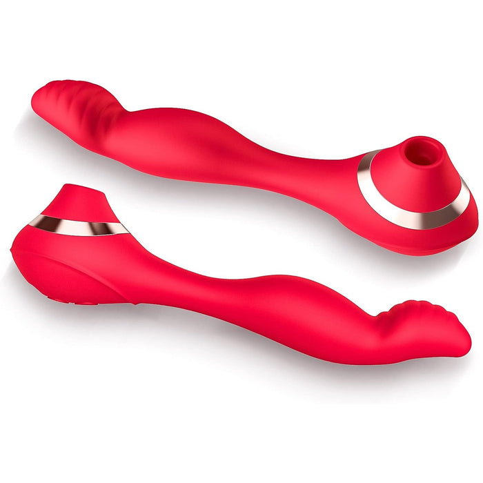 2in1 Silikon Massagestab mit 10 Vibrations- und 3 Saugmodi für Sie