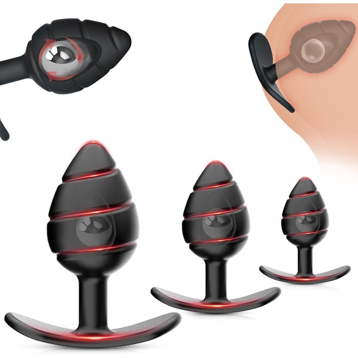 3 dalių analinių kaiščių rinkinys su spiralės forma ir dideliu ankeriu