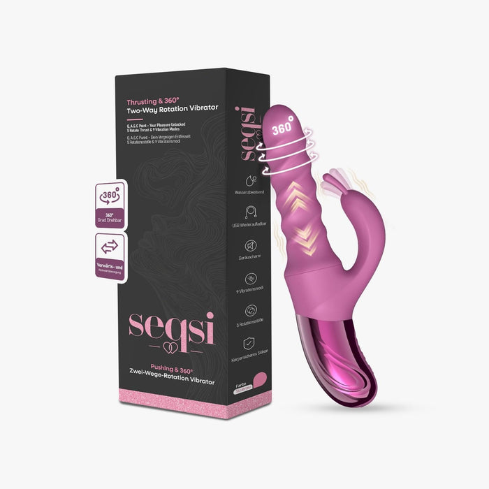 360° Rotating Dildo Vibrator with Thrusting Function and 9 Vibration Modes