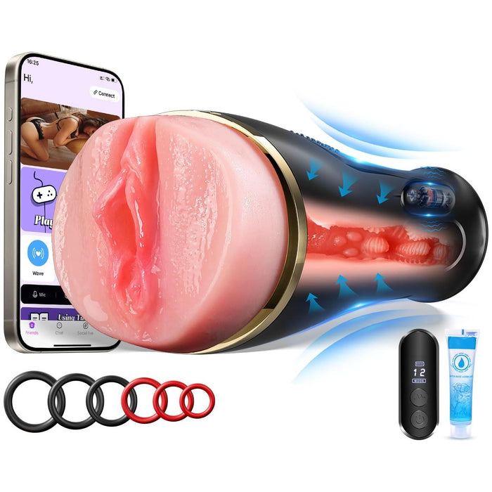 Elektrinis masturbatorius vyrams su 12 vibracijos režimų ir programėle valdymui