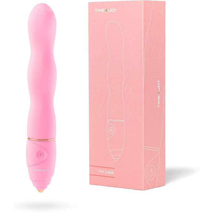 Stylish pink vibrator - 10 intense modes and soft silicone texture